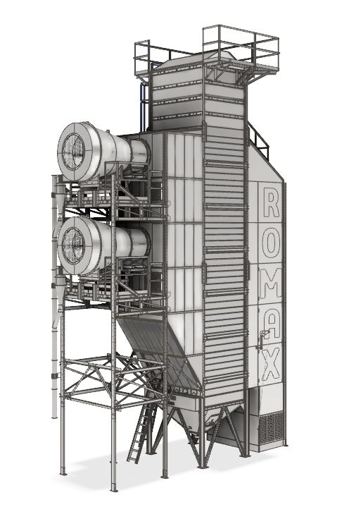 Cyclodray-Grain dryer with dust cleaning type