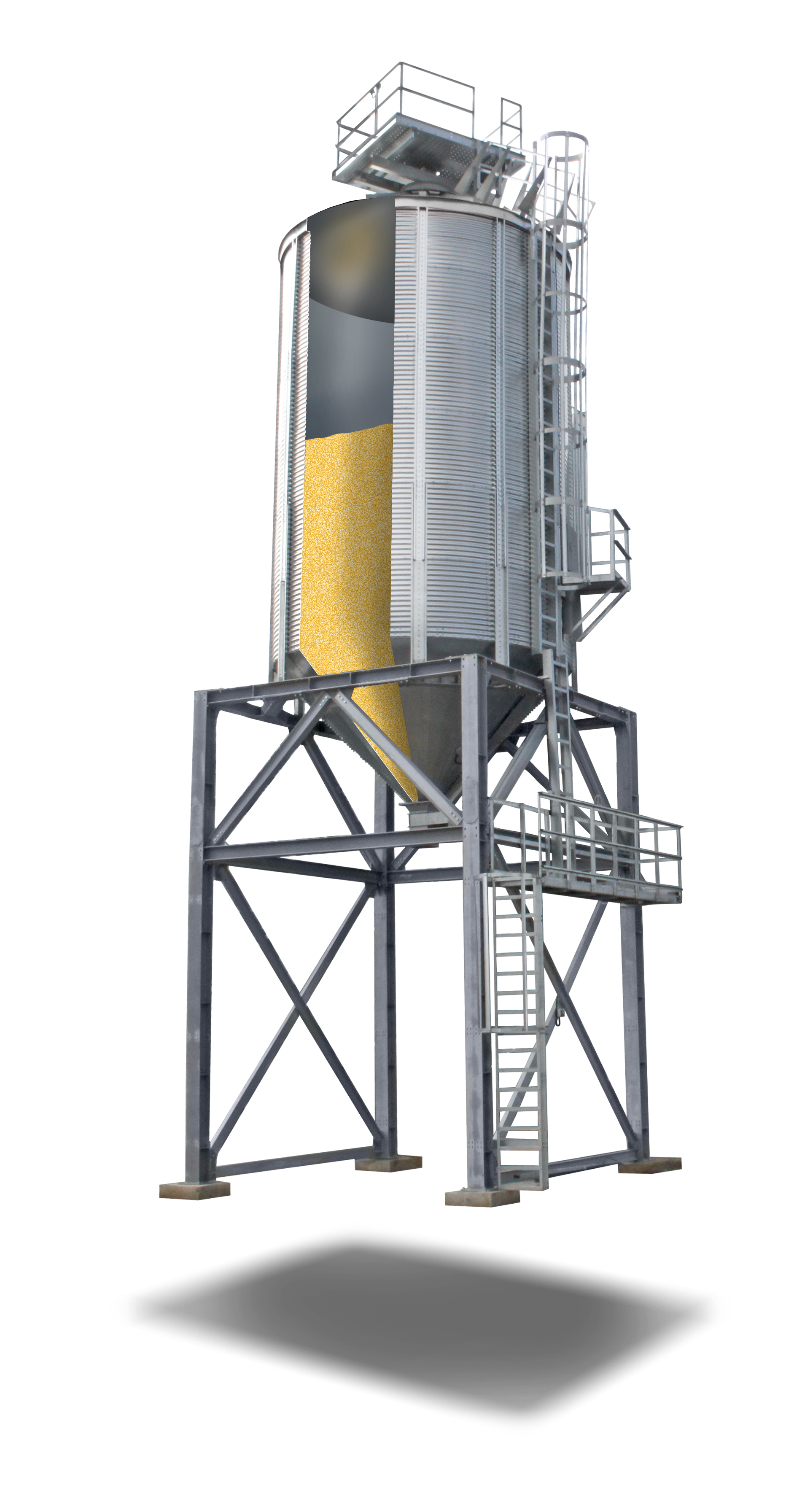 Cone-type, shipping silos