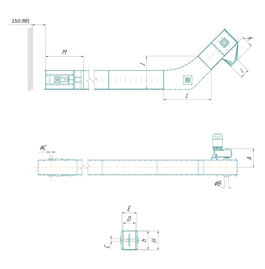 Technical description of the scraper conveyor
